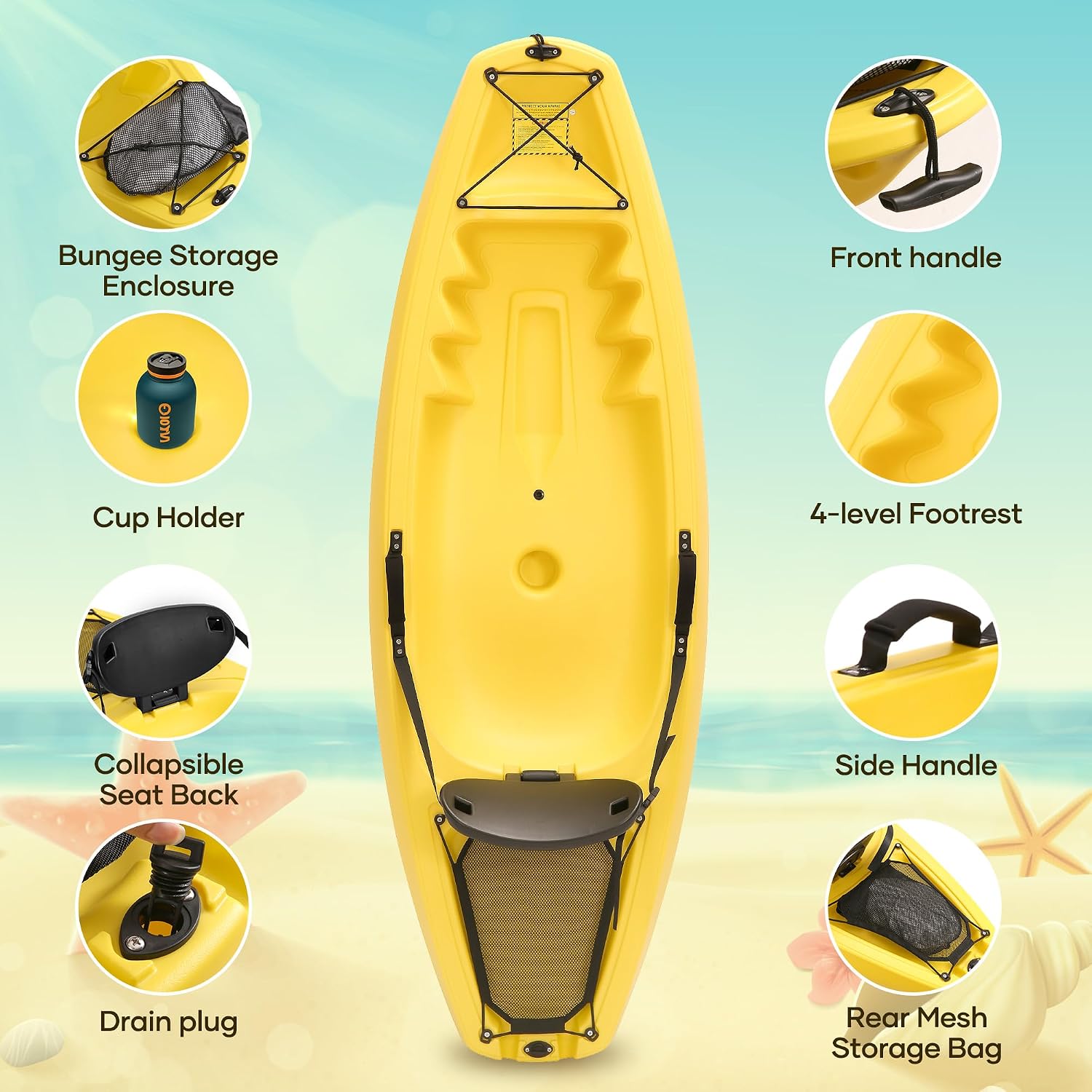 เรือคายัคพร้อมไม้พาย ขนาด 6.5  - Fishing Boat Paddle บทวิจารณ์และราคา