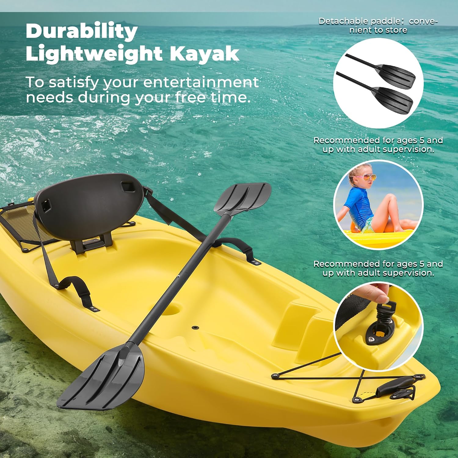 เรือคายัคพร้อมไม้พาย ขนาด 6.5  - Fishing Boat Paddle บทวิจารณ์และราคา