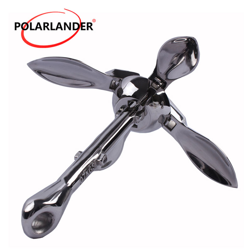 สมอเรือสแตนเลส1ชิ้นแบบพับได้อุ - Fishing Boat Anchor บทวิจารณ์และราคา